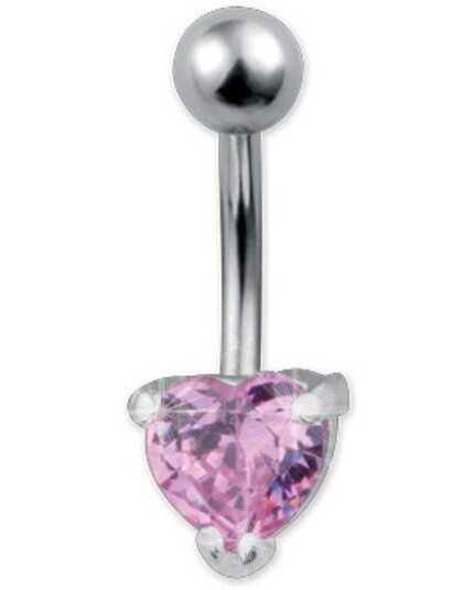 Special Love Pink Navlepiercing i Ekte Sølv