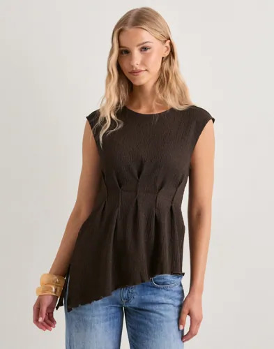 Pieces Brun Pcmalie Sl Asymetric Top Jrs D2D