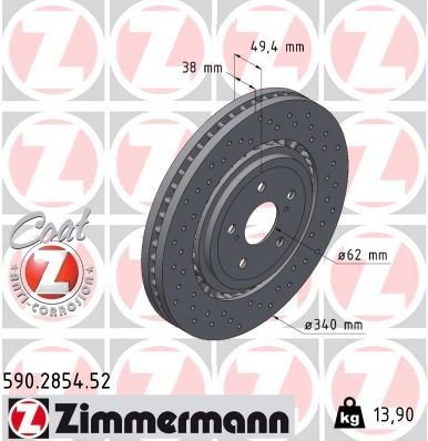 Bremseskive ZIMMERMANN 590.2854.52