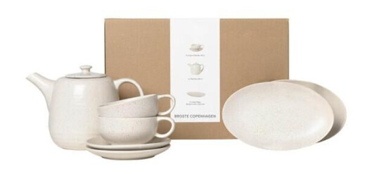 Broste Copenhagen Nordic Vanilla tesett til to kremhvit