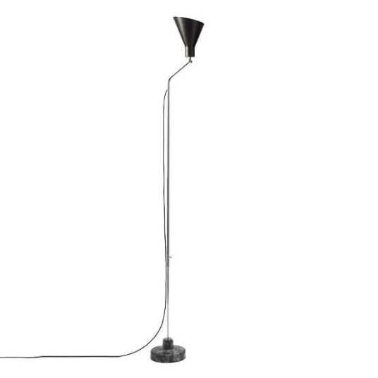 TATO Alzabile Gulvlampe Mangan/Krom & Granitt Grå Marmor
