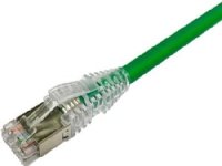 NETCONNECT Patchkabel kat 6A S/FTP PiMF, længde: 0,5 m farve: grøn med LSZH kappe