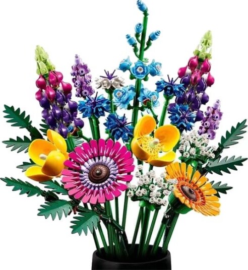 Høykvalitets 10313 Icons Villblomstbukett med Lavendel og Gerbera Byggesett for Voksne Gave Botanisk Samling 2024-sett