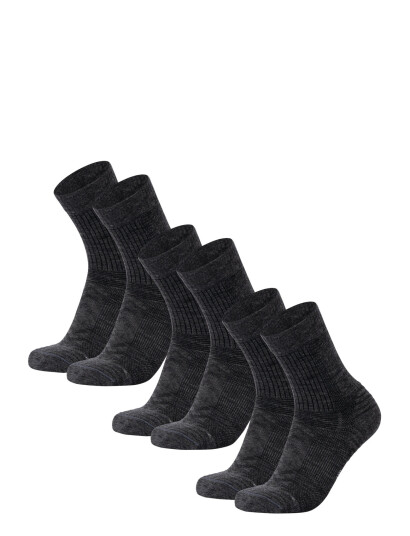 Danish Endurance Hiking Light Socks 3-Pack - Grey - 39-42