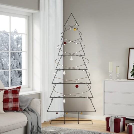  Juletre til dekorasjon metall svart 210 cm