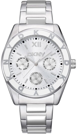 DKNY Dameklokke DK1L073M0015 Downtown Multi Sport Sølvfarget/Stål