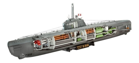 Revell U-Båt Type XXI 1/144 Modellbyggingsett med Interiør