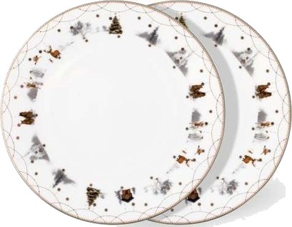 Wik & Walsøe Julemorgen Story tallerken 25 cm 2-stk. Hvit-multi Wik & Walsøe Julemorgen Story tallerken 25 cm 2-stk. Hvit-multi