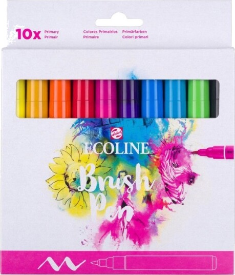 Talens Ecoline Brush Pen Primary 10 tusjpenner med penselspiss