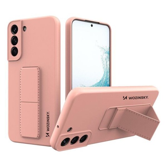 Wozinsky Kickstand Case Silicone Case with Stand Samsung Galaxy S22+ Case Pink
