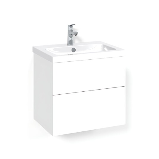 Macro Design Crown Plain Servantskap 2 Skuff - med Light Servant Hvit / 60cm 45