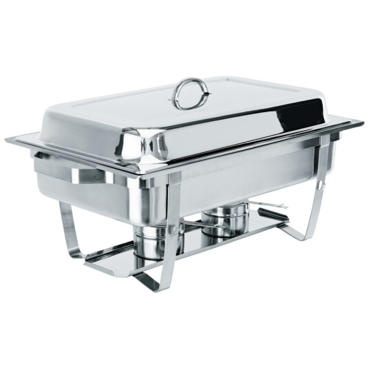 PULSIVA Chafing Dish Basic; Størrelse GN 1/1, 9l, 56x36x28 cm (BxDxH); Sølvfarge; Rektangulær