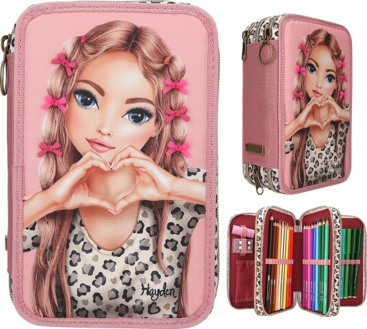 TOPModel Leoheart Triple Pencil Case Med Bue