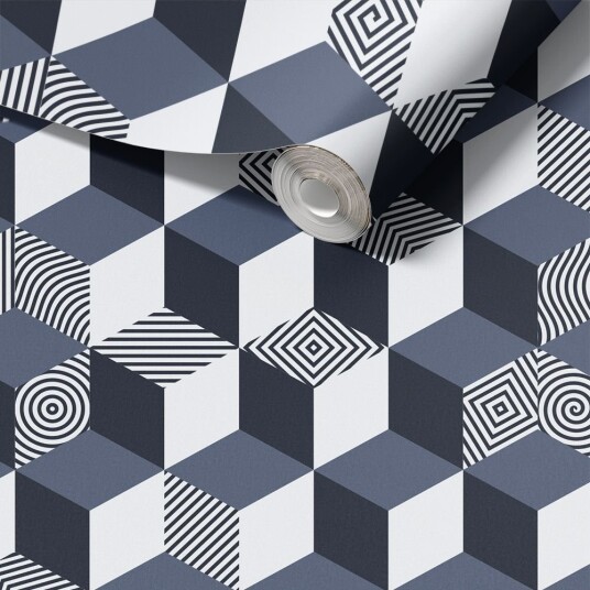 Namly Design Kontaktpapir Geometrisk kubemønster / Avskallende og klebrig CPR6NMRKU