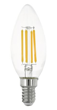 Eglo Led-Filamentlyspære Form: C35 E14 2.2 W Ekvivalent 40 Klasse A Varmt Hvitt Lys 3000 K Eglo Led-Filamentlyspære Form: C35 E14 2.2 W Ekvivalent 40 Klasse A Varmt Hvitt Lys 3000 K