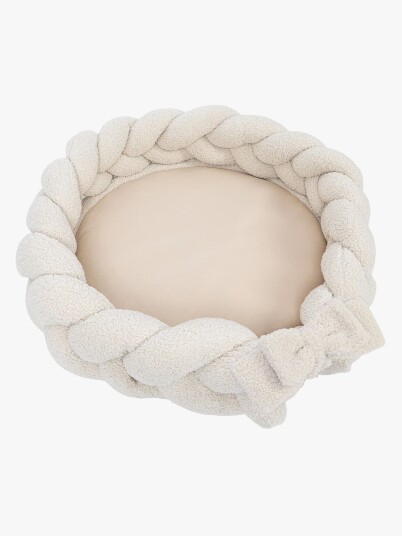 Meowbaby Bearly Babynest Med Flettet Beskyttelse & Leketeppe Cream Meowbaby Bearly Babynest Med Flettet Beskyttelse & Leketeppe Cream
