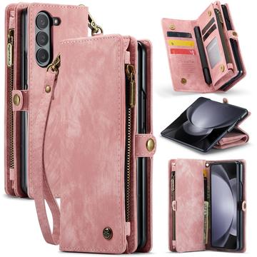 Samsung Galaxy Z Fold6 Caseme 008 2-i-1 Multifunksjonell Lommebok-deksel Rosa