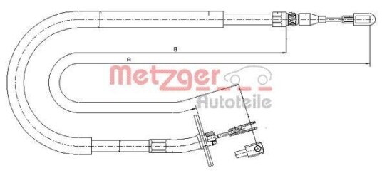 Tautrekk, håndbremse METZGER 10.9876 Tautrekk, håndbremse METZGER 10.9876