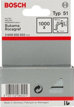 Bosch Powertools Bosch Clip Type51 10Mm 1000 Stk