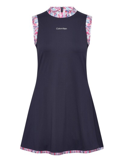 Calvin Klein Golf Carmen Mock Neck Dress Navy 18