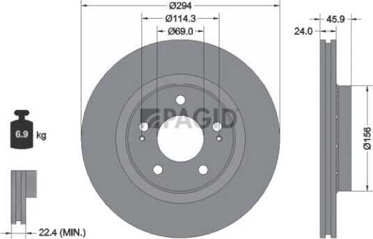 PAGID 54352NC Bremseskive PAGID 54352NC Bremseskive