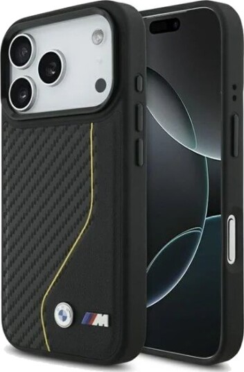 BMW M Carbon Line & Logo MagSafe Case for iPhone 17 Pro Yellow BMW M Carbon Line & Logo MagSafe Case for iPhone 17 Pro Yellow