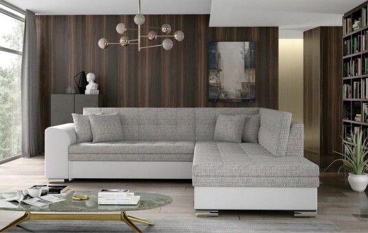 Seksjonssofa Eltap Pieretta 260x207x78 cm Berlin 01 Soft 17 Grå Hvit Høyre Seksjonssofa Eltap Pieretta 260x207x78 cm Berlin 01 Soft 17 Grå Hvit Høyre