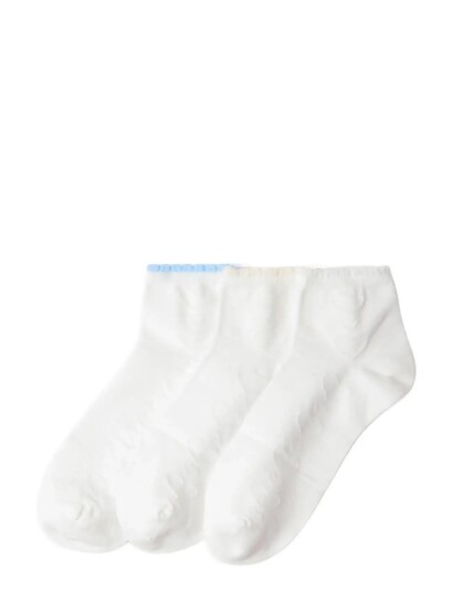Lindex Socks 3P Pointelle High Ankle White 34/36 Lindex Socks 3P Pointelle High Ankle White 34/36