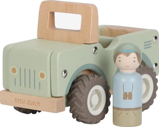 Little Dutch Little Dutch - Wooden Safari Car - Safari Friends - GREEN - One Size
