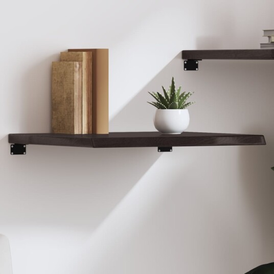 vidaXL Vegghylle m?rkegr? 60x50x4 cm behandlet heltre eik