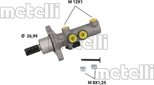 METELLI 05-1277 Hovedbremsesylinder METELLI 05-1277 Hovedbremsesylinder