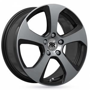 Racer Five Bright Black Machined Face 8x18 5/100 ET35 B57.1 Racer Five Bright Black Machined Face 8x18 5/100 ET35 B57.1