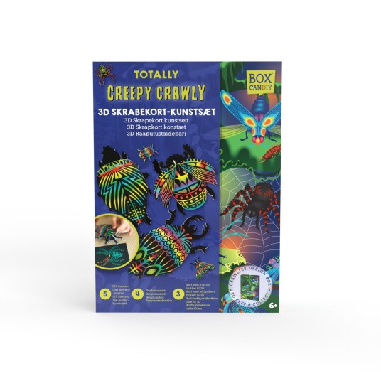 BOX CANDIY Totally Creepy Crawly Scratch Art 3D BC-1938