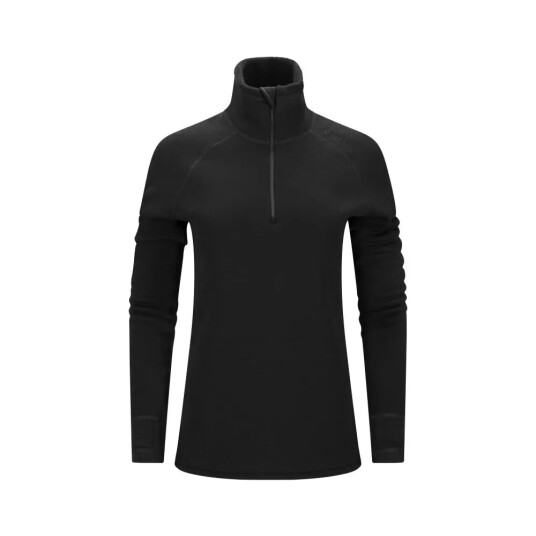 Aclima FleeceWool Polo w/zip W til dame black Str. 2XL