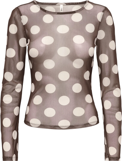 ONLY Onlnox Boatneck Bell L/S Top Jrs Brown S