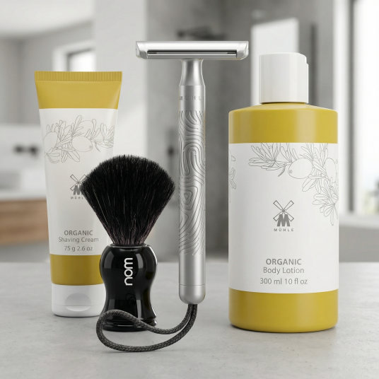 Barbersett for henne - Med barberkost BS-DAMESETT-TRAD-SS