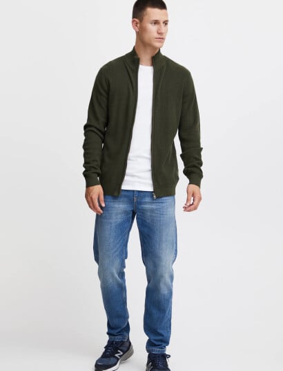 Blend Bhcodford Fullzip Knit Noos - Khaki green - XXL