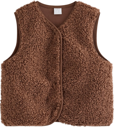 Lindex Pile Vest Brown 122/128