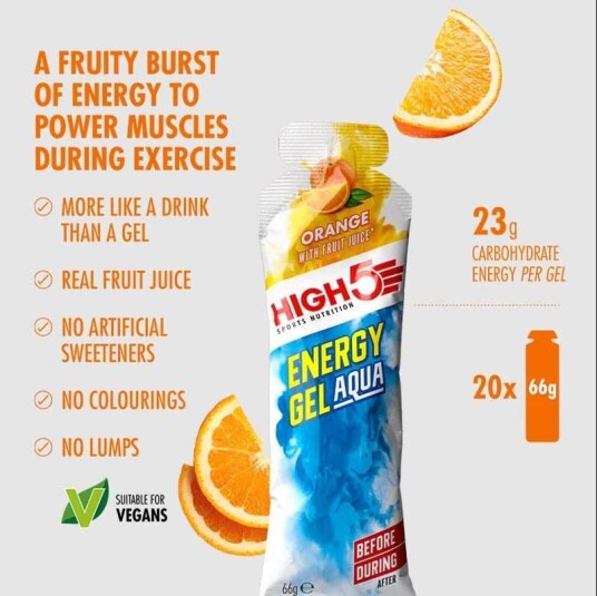 HIGH5 EnergyGel Aqua Appelsin 66gr HIGH5 EnergyGel Aqua Appelsin 66gr