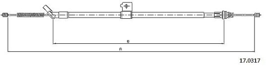 Metzger Tautrekk parkeringsbrems METZGER 17.0317 Metzger Tautrekk parkeringsbrems METZGER 17.0317