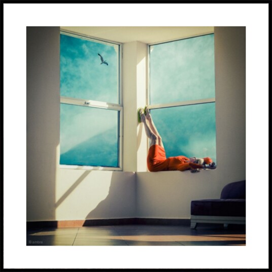 Legs Up Window View Plakat / 70x70