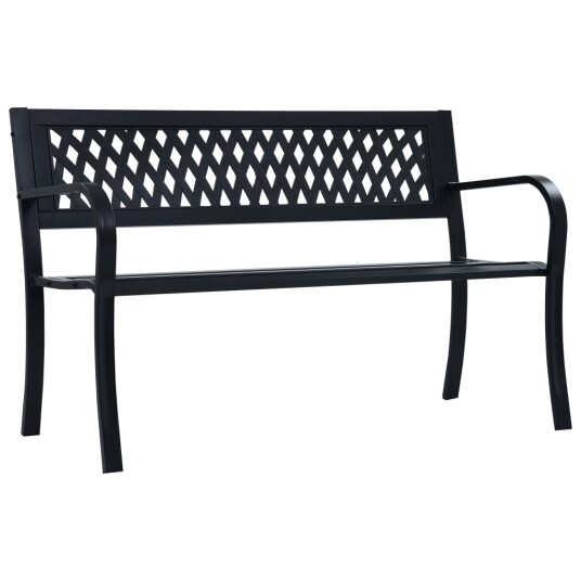 vidaXL Hagebenk 125 cm svart stål vidaXL Hagebenk 125 cm svart stål