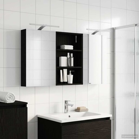 Baderomsskapsett 3 pcs 120 x 10,5 x 60,5 cm Konstruert tre Baderomsskapsett 3 pcs 120 x 10,5 x 60,5 cm Konstruert tre