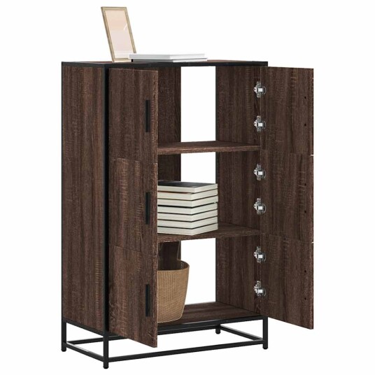 Highboard brun eik 68x35x106,5 cm konstruert tre og metall 8721102841323 Highboard brun eik 68x35x106,5 cm konstruert tre og metall 8721102841323