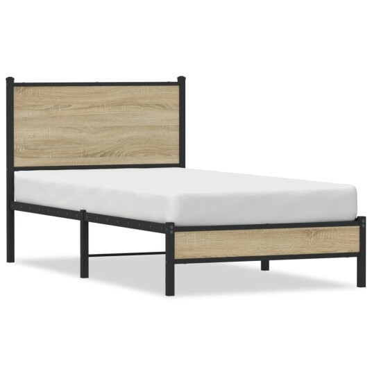 Sengeramme i metall uten madrass sonoma eik 75x190 cm 4007858