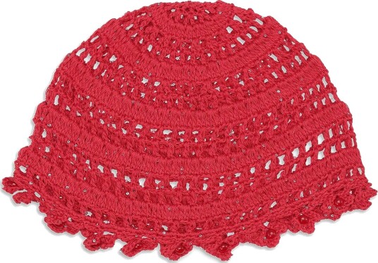 SUI AVA Crochet Flower Hat   Red   ONE SIZE