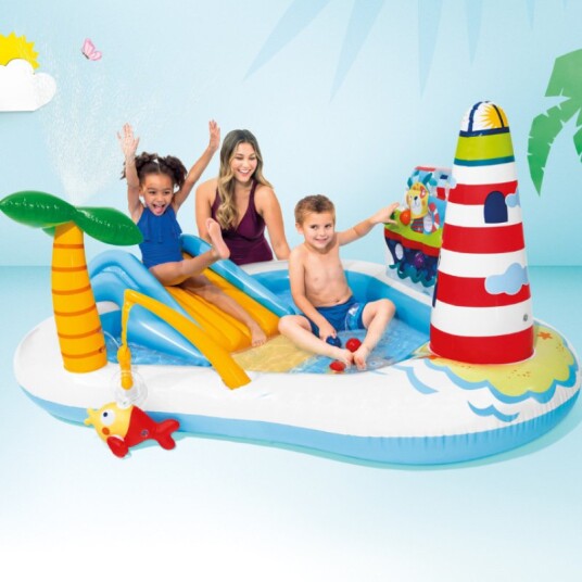 Intex Oppblåsbart lekebasseng Fishing Fun 218x188x99 cm Intex Oppblåsbart lekebasseng Fishing Fun 218x188x99 cm