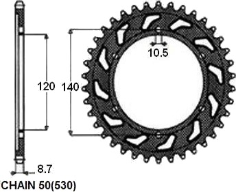 Kjedehjul SUNSTAR 1 5526 46 Kjedehjul SUNSTAR 1 5526 46