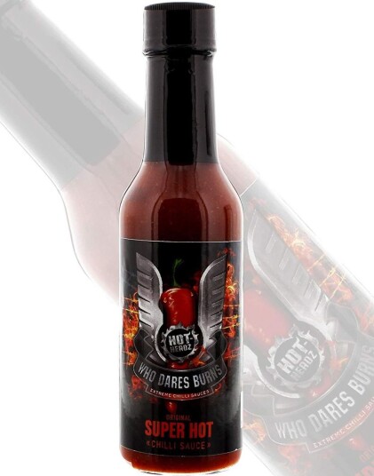 Who Dares Burns! Original SuperHot Chillisauce Kjempesterk Chilisaus med Forskjellig Chilier 148 ml USA Import Who Dares Burns! Original SuperHot Chillisauce Kjempesterk Chilisaus med Forskjellig Chilier 148 ml USA Import