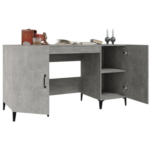 vidaXL Skrivebordskap betonggrå 140x50x75 cm konstruert tre